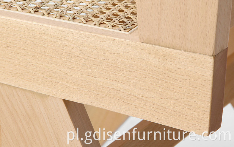 Europejski w stylu jadalni projektant Pierre Jeanneret Dining krzesło z litego drewnianego ramy rattan tylne krzesło